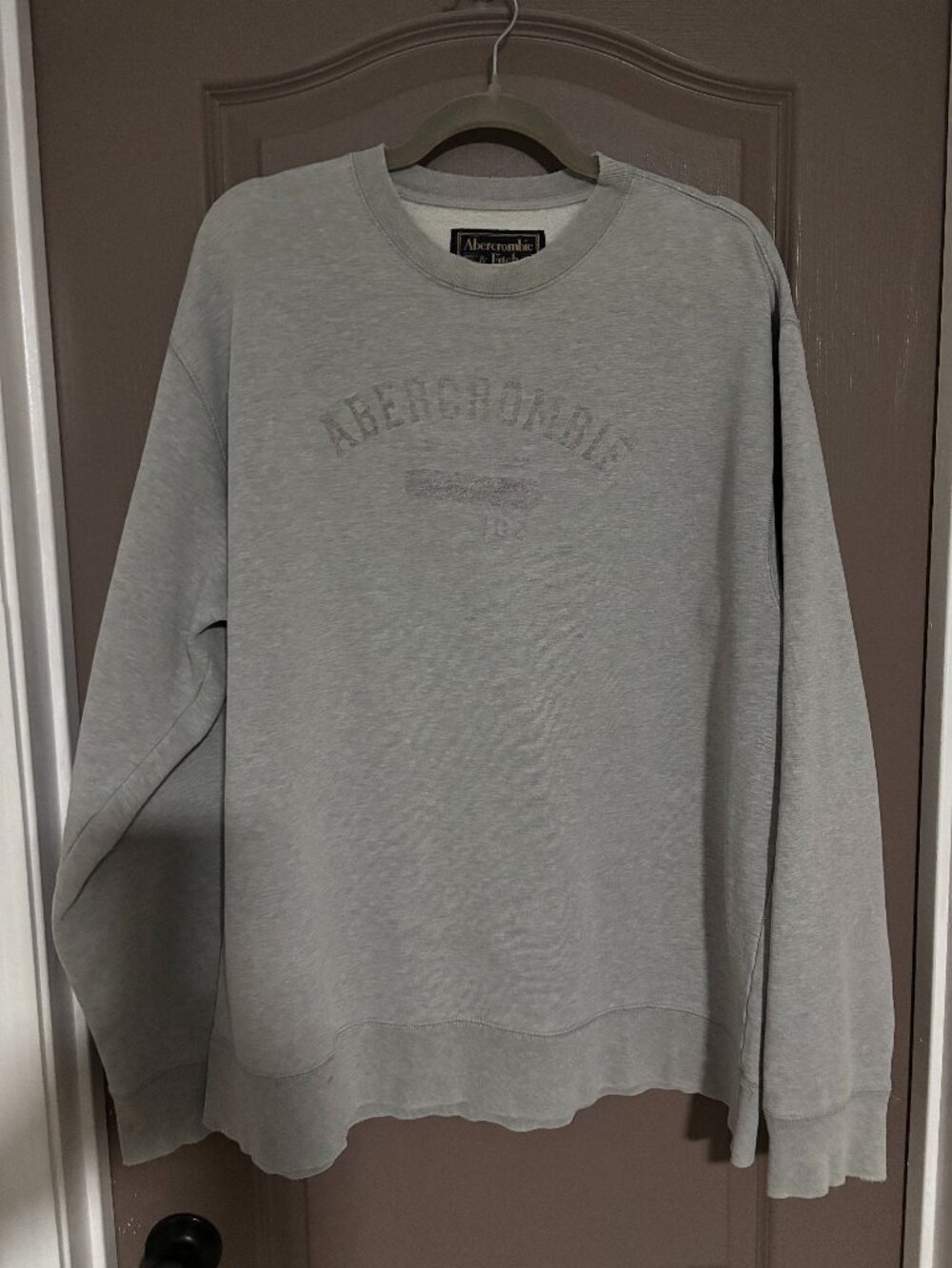 Vintage Y2K Abercrombie & Fitch Spellout Crewneck Sweatshirt Gray L